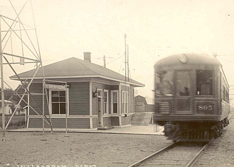 Interurban Station and Train at Shelbyville